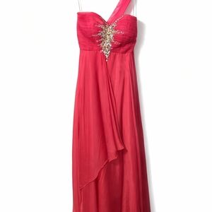 Night Moves Pink Embellished Prom Dress